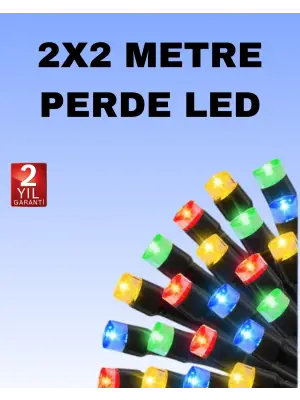 Noel Ve Parti Dekorasyonu İçin 2x2 Led Perde Işık – 8 Fonksiyonlu
