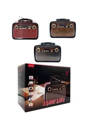 Nostaljik Görünümlü Ahşap Radyo Tf Sd Usb Girişli Led Fener Işıklı