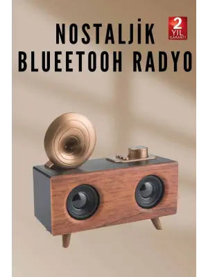 Nostaljik Radyo Bluetooth Bağlantılı Şarjlı Yüksek Ses Kaliteli