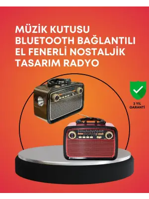 Nostaljik Radyo Görünümlü Bluetooth Hoparlör – Fm/am Yayın, Kablosuz Bağlantı, Şarj Edilebilir