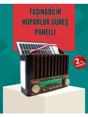 Nostaljik Tasarımlı Solar Şarjlı Radyo Am Fm Sw Ve Bluetooth