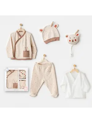 Omarı Adventurous Bear Bebek Hastane Çıkış Seti - Bej