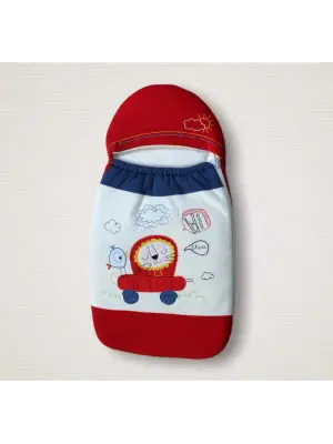 Omarı Aslan Nakışlı Yenidoğan Klasik Bebek Battaniyesi Mavi