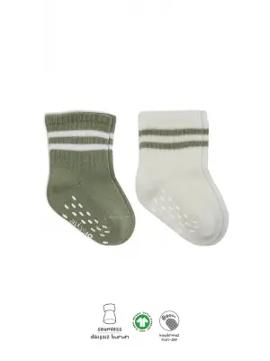 Omarı Çember Desenli Kaymaz Soket Çorap Seti