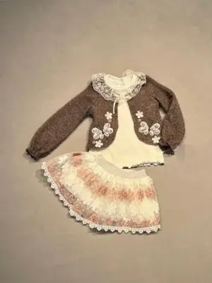 Omarı Çocuklar İçin Rahat ve Şık Kahverengi 3lü Sweat Takım