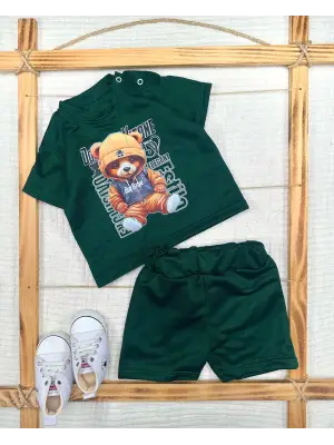 Omarı Dansçı Ayıcık Desenli Bebek Takımı