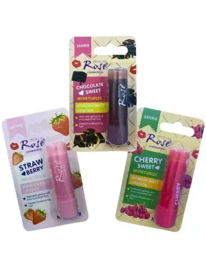 Omarı Doğal Lezzetli Dudak Nemlendirici Seti - Kiraz, Çilek, Çikolata Aromalı