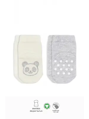 Omarı Eğlenceli Hayvan Desenli Kaymaz Çorap Seti