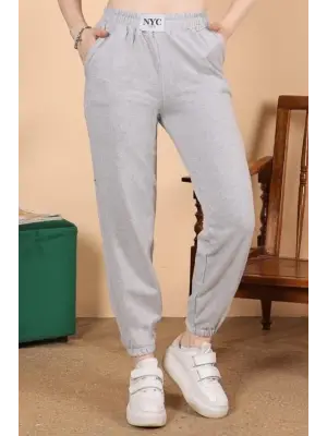 Omarı Gri Paçası Lastikli Eşofman Altı - Rahat ve Şık Sportif Kıyafet