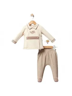 Omarı Hafif ve Rahat Bebek Zıbın Takımı - Kahverengi