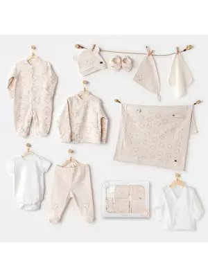 Omarı Hastane Çıkışı Bebek Battaniye Seti Light Beige