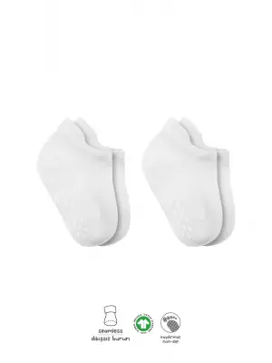 Omarı Kaymaz Basic Penye Çorap 2li Paket - Beyaz