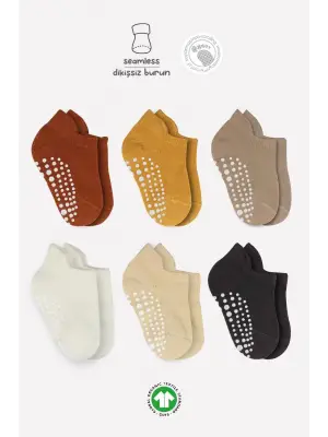 Omarı Kaymaz Penye Çorap Seti - 6lı Sneakers Çoraplar