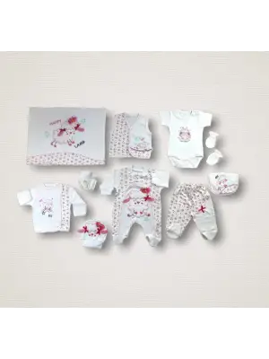 Omarı Kıvırcık Kuzu Nakışlı Hastane Çıkışı Zıbın Takımı Ekru