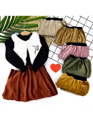 Omarı Küçük Kızlar İçin Şık Siyah Sweat Takımı