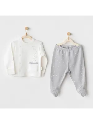 Omarı Mommys Little Star 2li Zıbın Set Grey