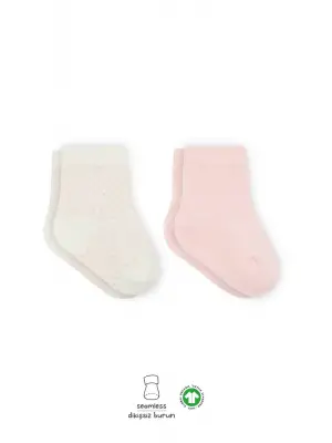Omarı Pembe Ekru Penye Soket Çorap Seti - Yumuşak ve Şık Soketler