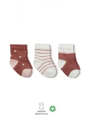 Omarı Penye Kız Çocuk Soket Çorap Seti Pudra Renkli