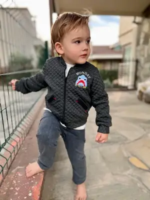 Omarı Pilot Montlu Erkek Çocuk Takımı - Füme