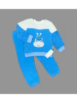 Omarı Ponponlu Zürafa Desenli Çocuk Takımı