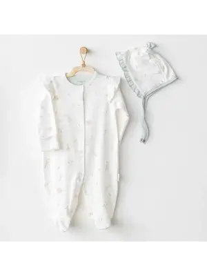 Omarı Rahat ve Şık Ekru Bebek Tulum Takımı