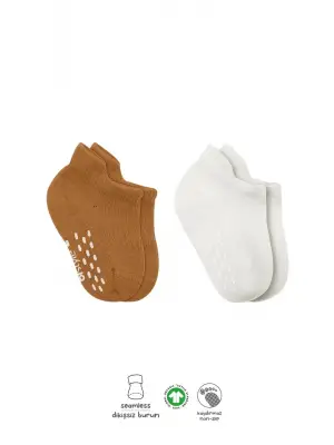 Omarı Renkli Kaymaz Sneakers Penye Çorap Seti