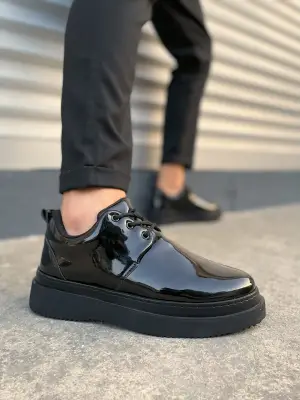 Omarı Rugan Bağcıklı Erkek Günlük Spor Ayakkabı - Siyah