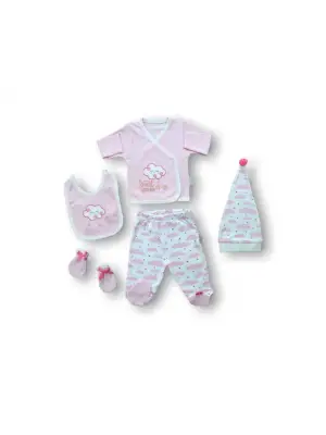 Omarı Rüya Gibi Nakışlı 5 Parça Hastane Çıkışı Takımı