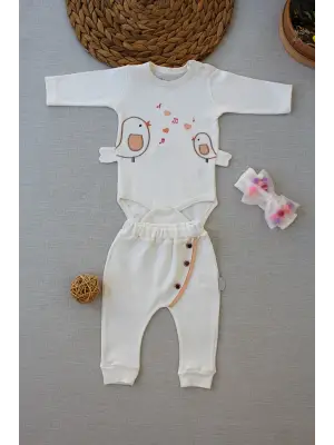 Omarı Şarkıcı Kuşlar Nakışlı Bebek Takımı