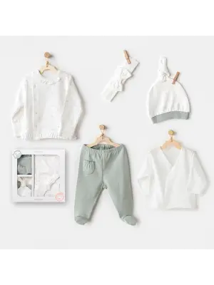 Omarı Sevimli Ayı Arkadaşlar 5 Parça Hastane Çıkışı Seti Yeşil