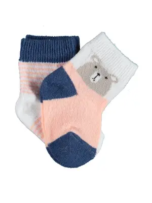 Omarı Sevimli Ayıcık Desenli Kız Çorap Seti