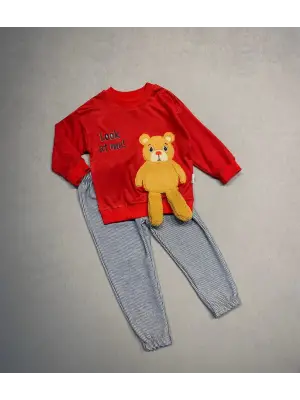 Omarı Sevimli Kırmızı Çocuk Takımı