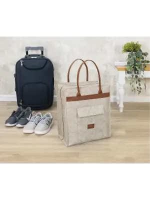 Omarı Şık Deri Ayakkabı Seyahat Çantası