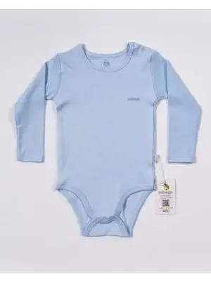 Omarı Şık Mavi Uzun Kollu Basic Body