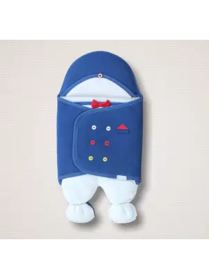 Omarı Şık Mavi Yenidoğan Bebek Smokini