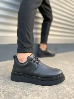 Omarı Şık Siyah Bağcıklı Erkek Günlük Spor Ayakkabı