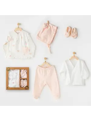 Omarı Şık ve Rahat 5 Parça Bebek Hastane Çıkış Seti