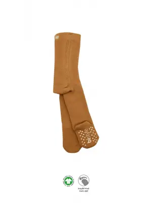 Omarı Tekli Kaymaz Mix Havlu Külotlu Çorap - Hardal Elegansı