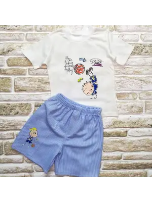 Omarı Topçu Temalı 2li Çocuk Kıyafet Takımı - Beyaz