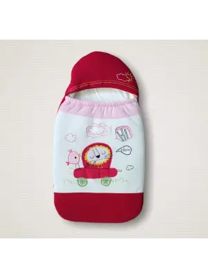 Omarı Yenidoğan Aslan Nakışlı Fermuarlı Klasik Bebek Battaniyesi Pembe