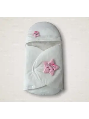 Omarı Yenidoğan Detaylı Duvaklı Kız Bebek Battaniyesi