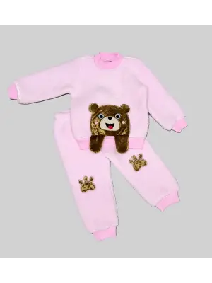 Omarı Yenidoğan ve Bebekler İçin Rahat Kuzu Desenli Sweatshirt ve Pantolon Takımı