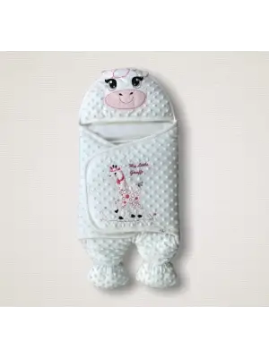 Omarı Yenidoğan Zürafa Nakışlı Bebek Battaniyesi