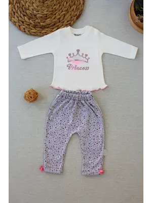 Omarı Yıldız Nakışlı Şapkalı Erkek Bebek Sweat Takımı