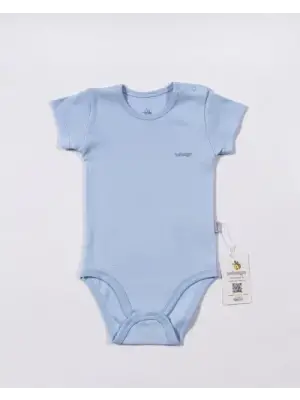 Omarı Yumuşak Kumaşıyla Basic Mavi Kısa Kol Body