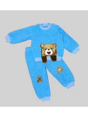 Omarı Yumuşak Kuzu Desenli Çocuk Sweat Takımı