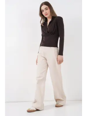 Sofistike Kruvaze Yaka Bluz