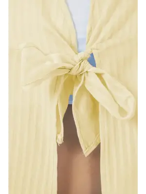 Önü Bağcıklı Bluz 952 - Sarı