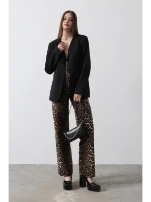 Önü Bağlamalı Blazer Ceket - Siyah