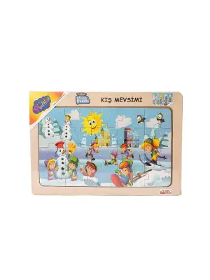 ONY-109-110-111-112 Ahşap Eğitici Çocuk Puzzle -Kış Mevsimi